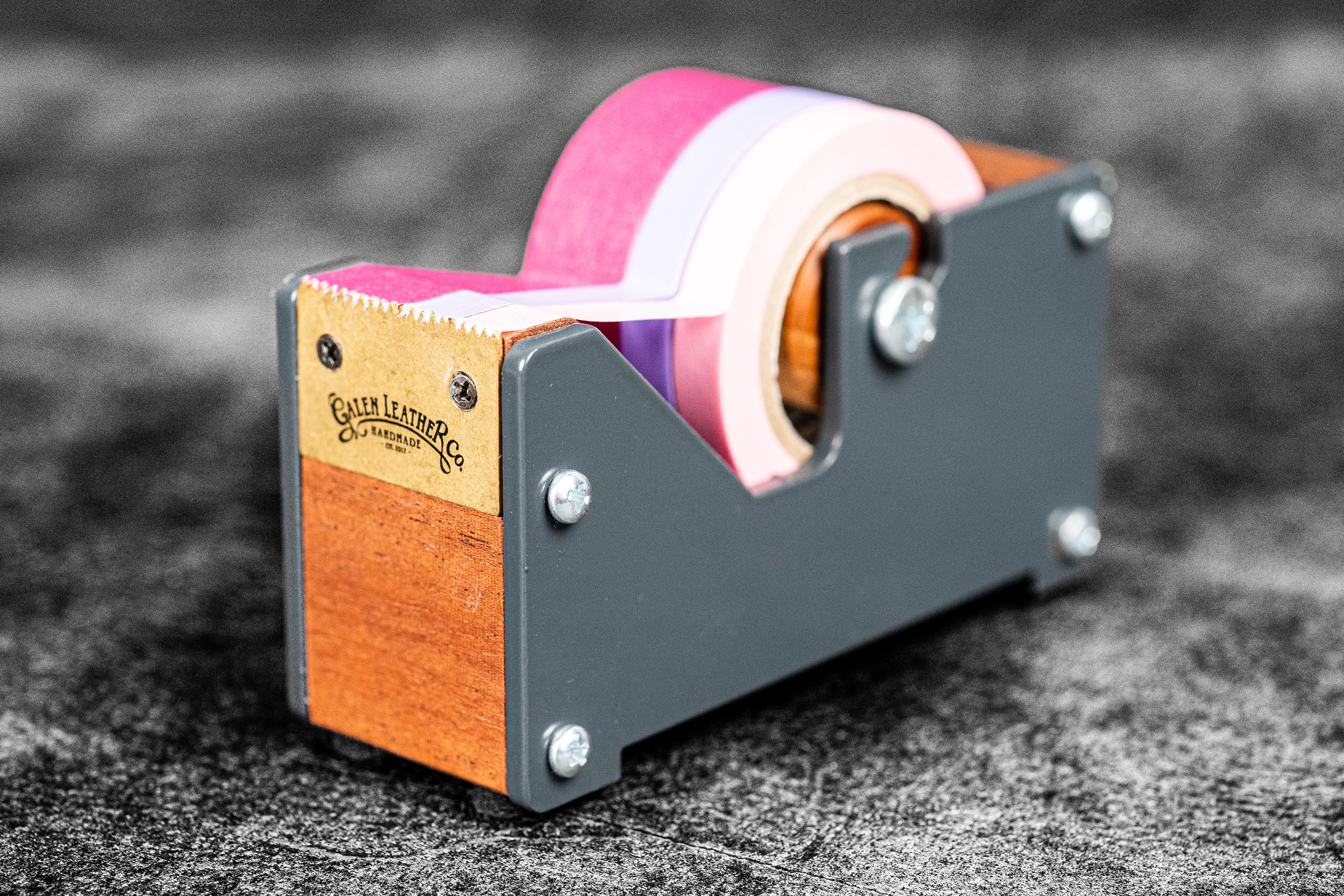 Premium Wooden Washi Tape Dispenser - Mahogany Finish Compact Size for Scrapbooking, Journaling & DIY Craft Projects