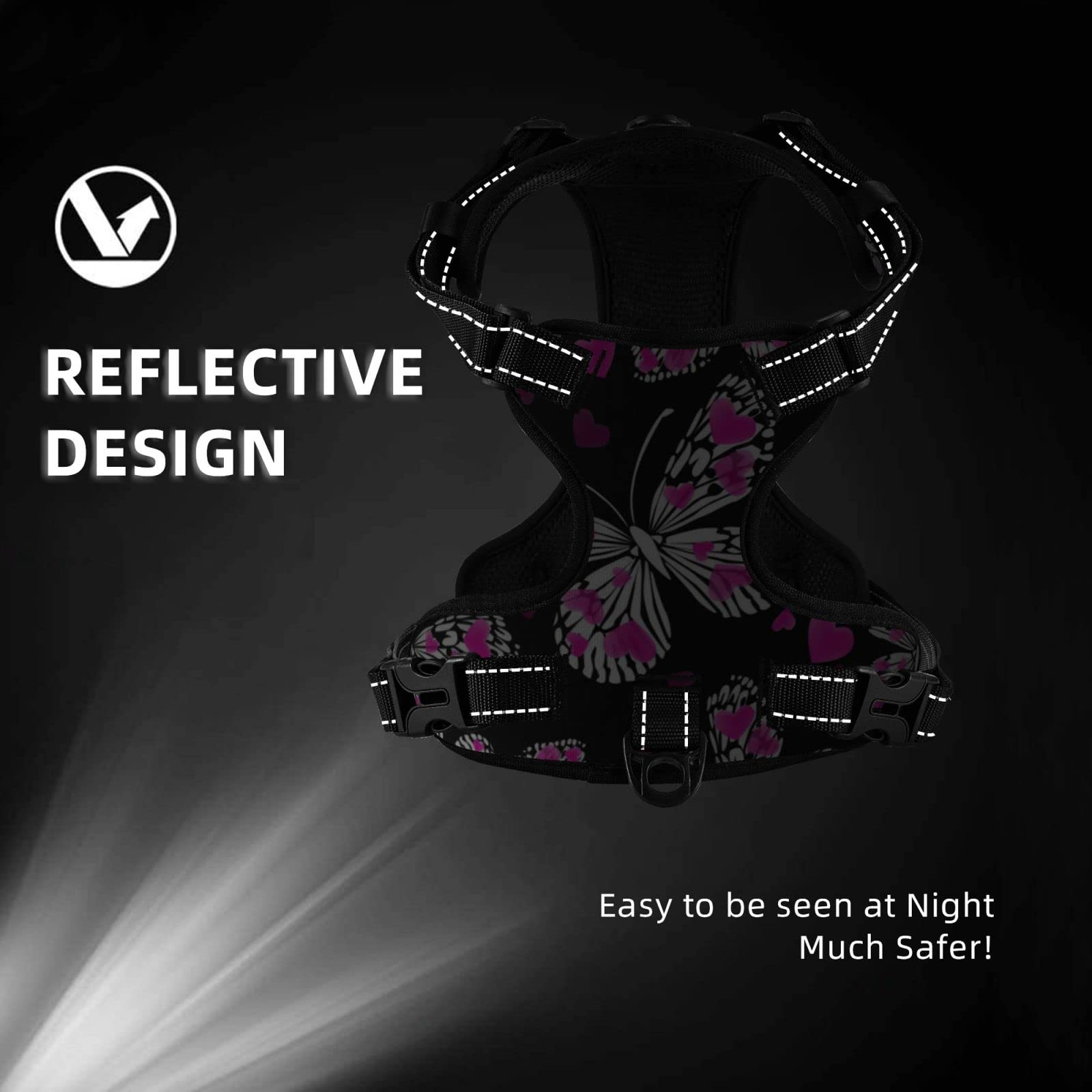 Butterfly Dog Harness - Adjustable Reflective Pet Costume Accessory for Small, Medium & Large Dogs & Cats | Oxford Fabric | Perfect for Halloween, Parties & Dress-Up Events