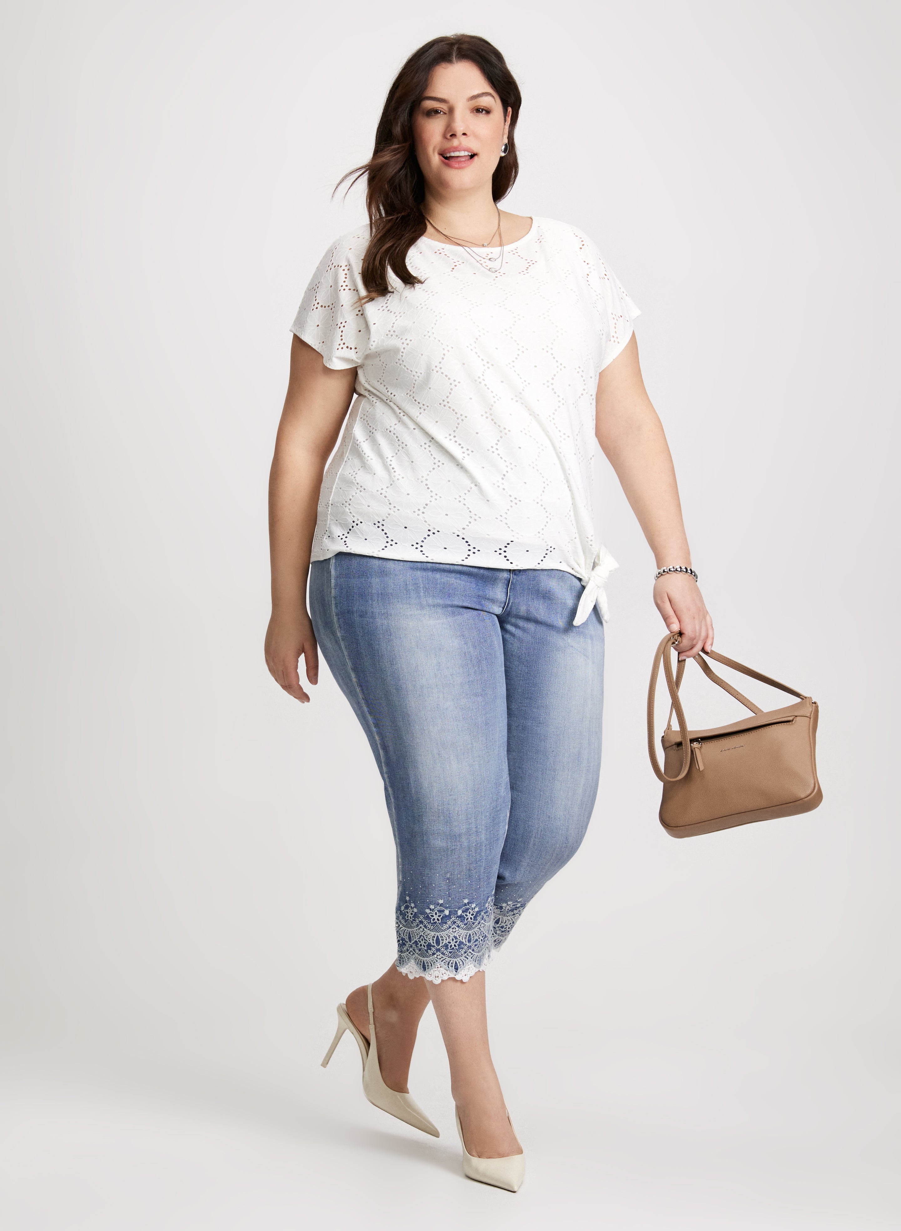 Embellished Denim Capris for Women - Stylish Distressed Shorts with Rhinestone Details | Perfect for Summer Outfits, Casual Wear & Beach Vacations