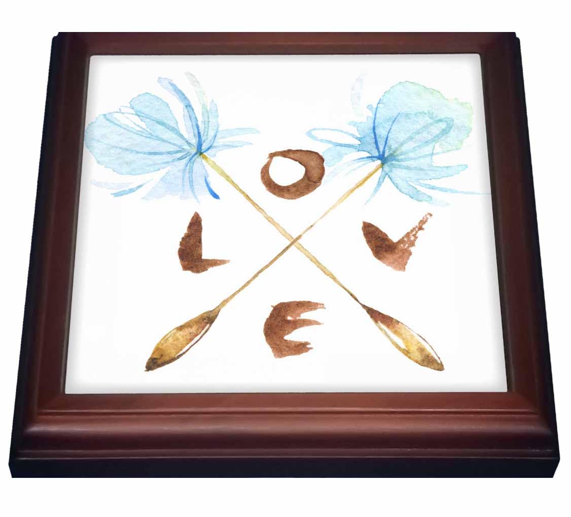 3D Rose Watercolor Blue Dandelion Flowers with Love Design - 8x8 Inch Heat Resistant Trivet Tile - Perfect for Kitchen Countertop, Dining Table & Home Decor