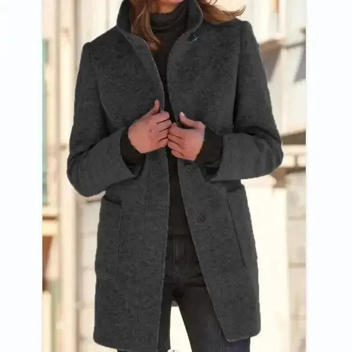 Stylish Single-Breasted Women's Trench Coat - Classic Waterproof Long Coat for Fall & Winter | Perfect for Office, Travel & Formal Occasions