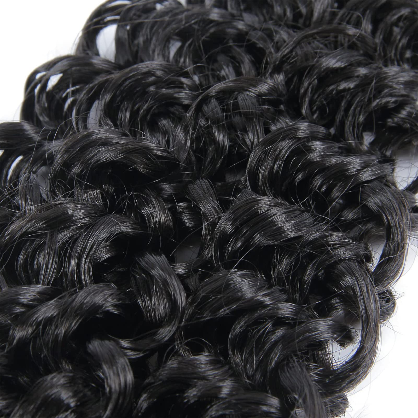 8 Packs Curly Crochet Hair Extensions - GoGo Curl Deep Wave Synthetic Braiding Hair for Women (18inch, 1B Natural Black) | Bohemian Water Wave Crochet Braids for Protective Styles & Everyday Wear