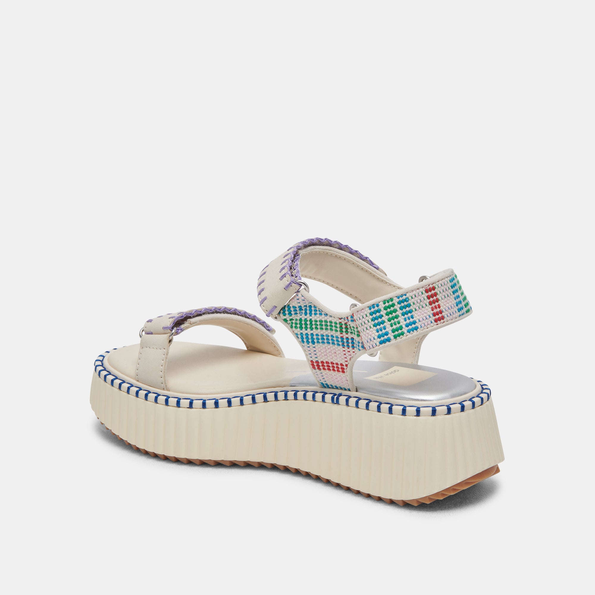 DEBRA Women's Sandals - Ivory Multi Nubuck Leather Comfortable Summer Casual Shoes for Beach, Vacation & Everyday Wear