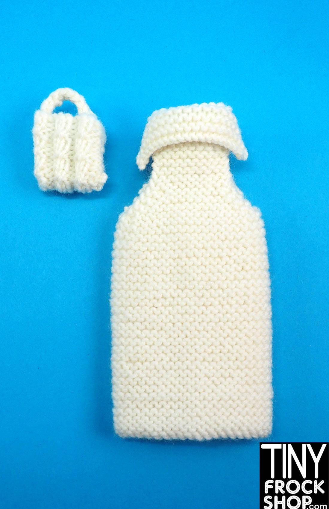 12 Fashion Doll Claudia Dress with Bag by Knits4Dolls - Elegant Outfit for 18