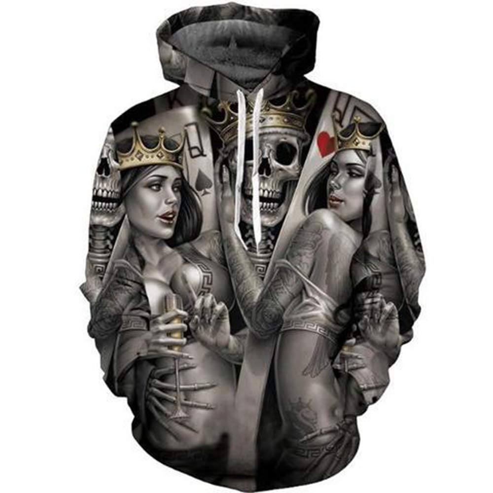 Men's 3D Skull Print Hoodie - Trendy Fashion Sweatshirt with Unique Design | Perfect for Casual Wear, Street Style & Halloween Costumes