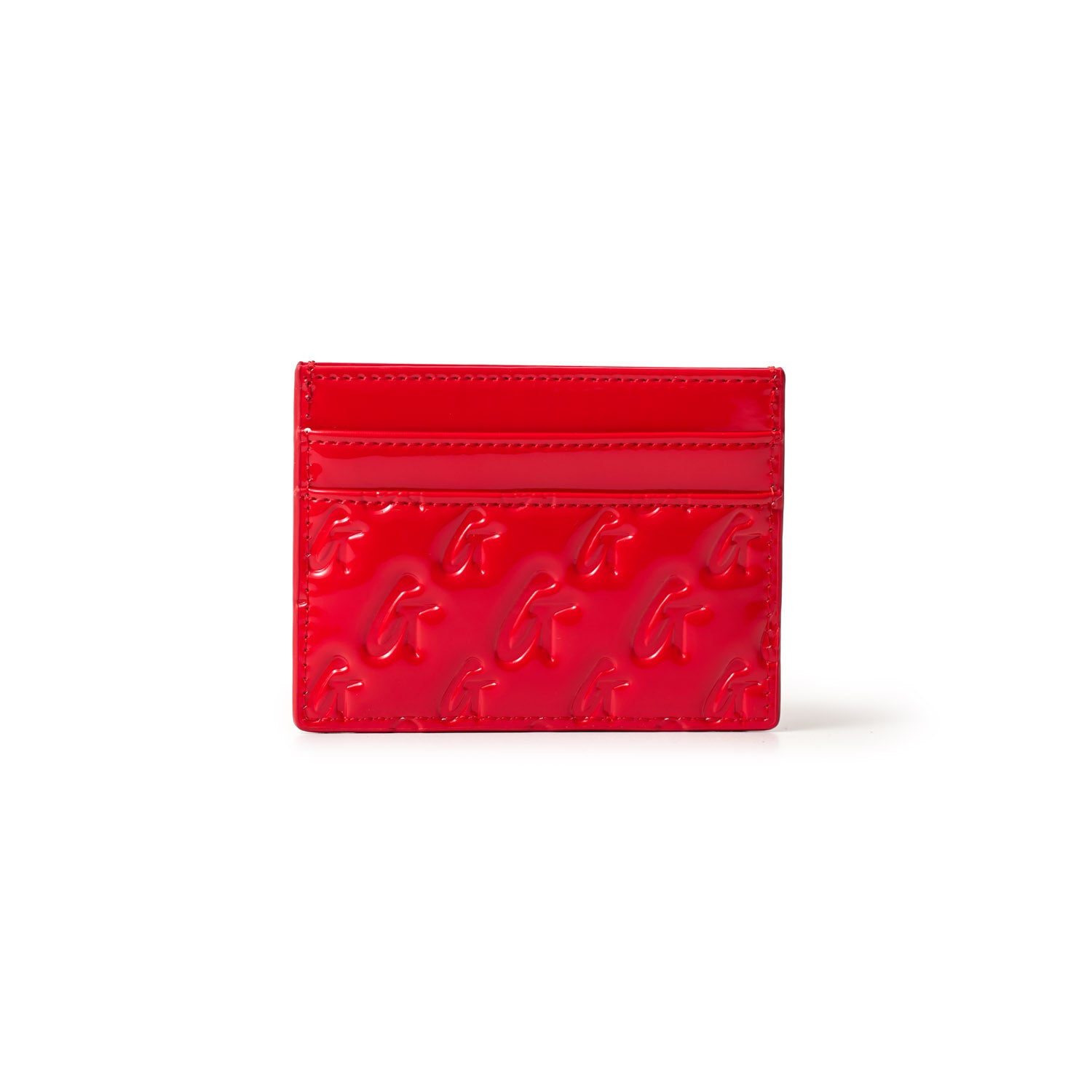 Luxury Monogram Silver Card Holder with Mirror Red Design - Perfect for Wallets, Gift Giving & Everyday Use