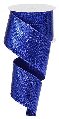 Metallic Wired Edge Ribbon - 10 Yards Royal Blue (2.5 Inch Width) for Gift Wrapping, Wedding Decorations & DIY Crafts