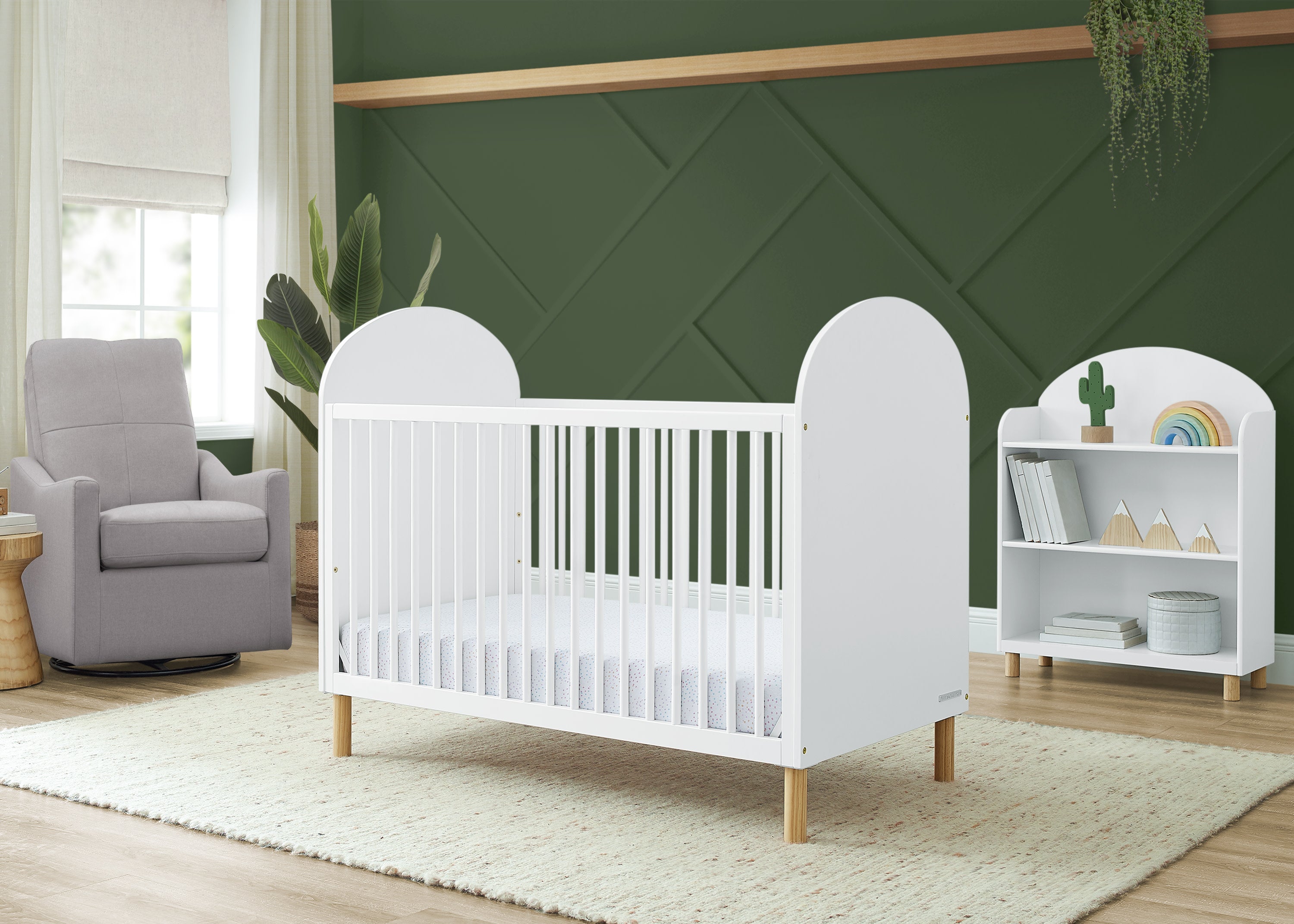 Reese 4-in-1 Convertible Baby Crib - Toddler Bed, Daybed & Full-Size Bed | Safe & Stylish Nursery Furniture for Newborns to Teens | Perfect for Small Spaces & Growing Families
