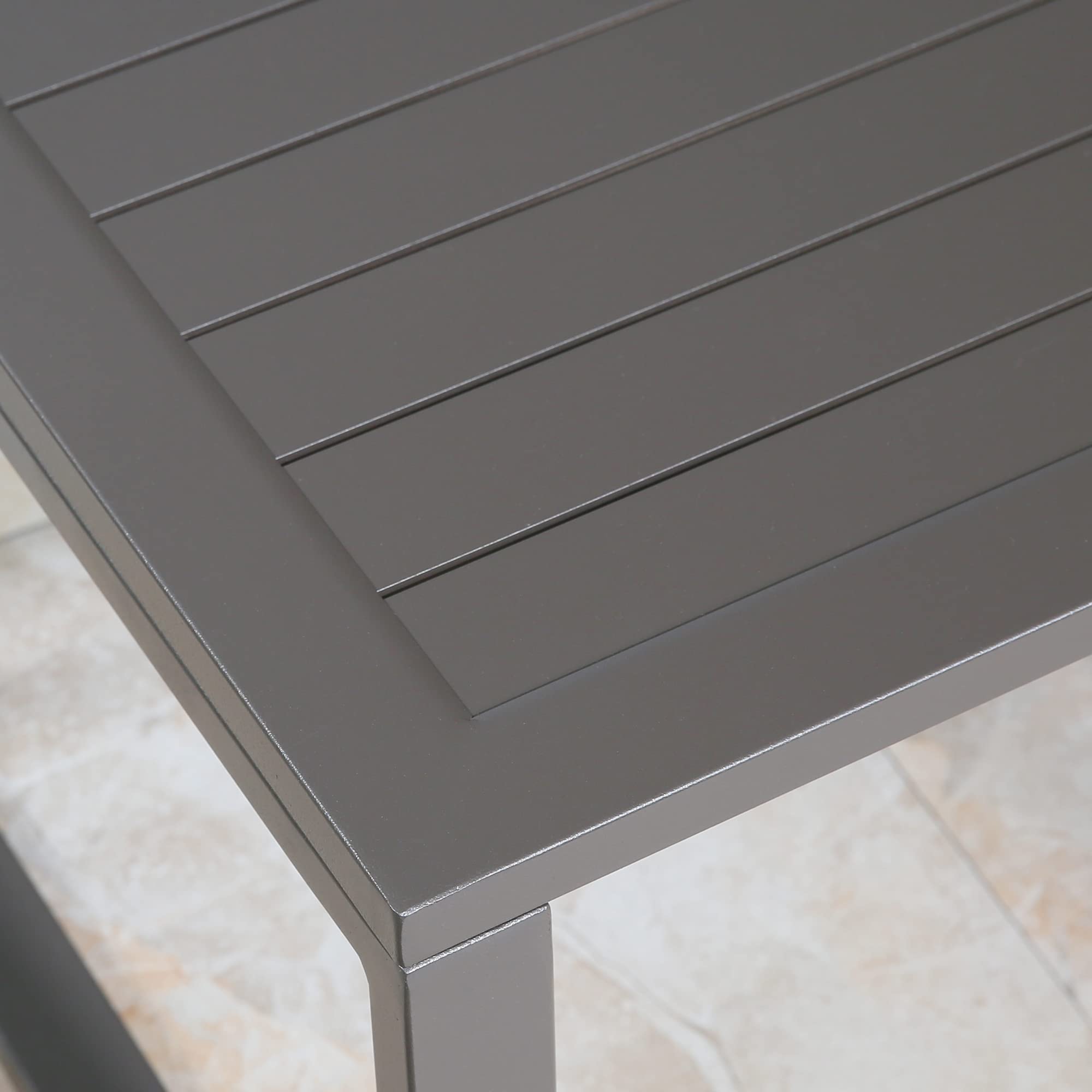 Ulax Aluminum Patio Side Table - Square Outdoor End Table for Coffee & Bistro Use, Weather-Resistant Garden Furniture for Poolside, Deck & Backyard (Taupe)