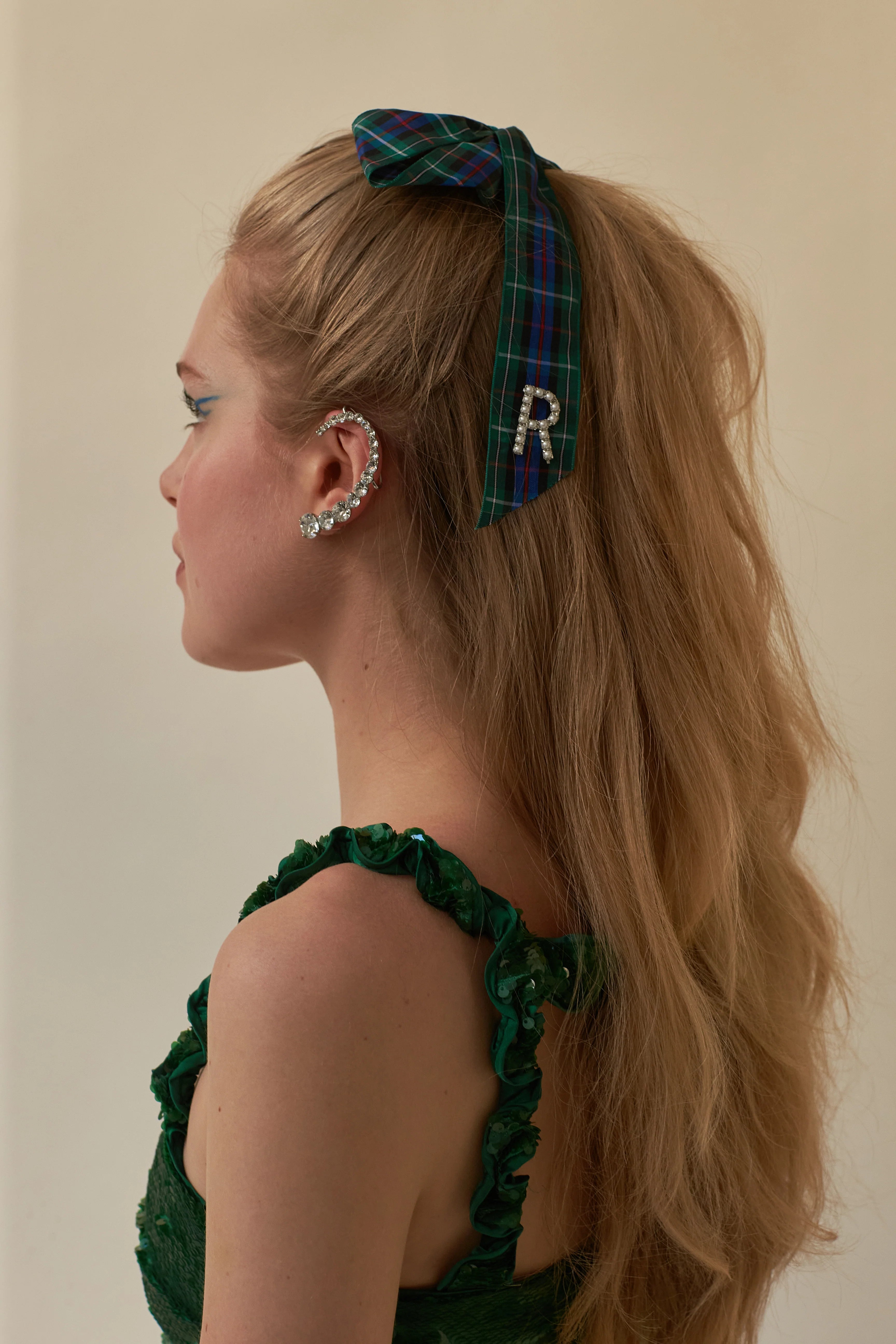 Elegant Monogram Crystal & Pearl Bow Barrette Hair Clip - Perfect for Weddings, Prom, Parties & Special Occasions