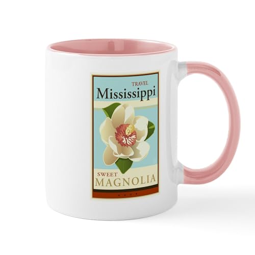 White/Pink Inside - Travel Mississippi Mug