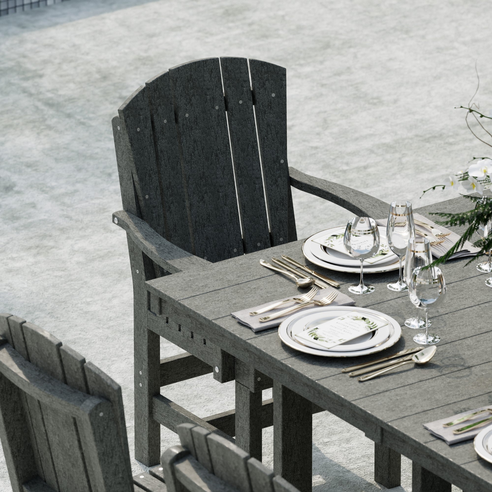 Heritage 7-Piece 44x72 Inch Dining Table Set with Chairs - Perfect for Family Gatherings, Dinner Parties & Outdoor Entertaining