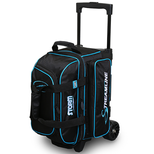 Storm Streamline 2 Ball Roller Bowling Bag - Black/Blue - Perfect for League Play & Tournament Travel - Durable Bowling Gear with Wheels for Easy Transport