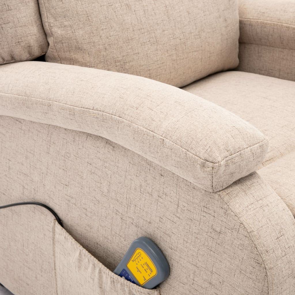 CHARMMA 322463 Massage Recliner Chair with Cream Fabric - 26.5KG for Home & Office Relaxation (AU/US Shipping Only)