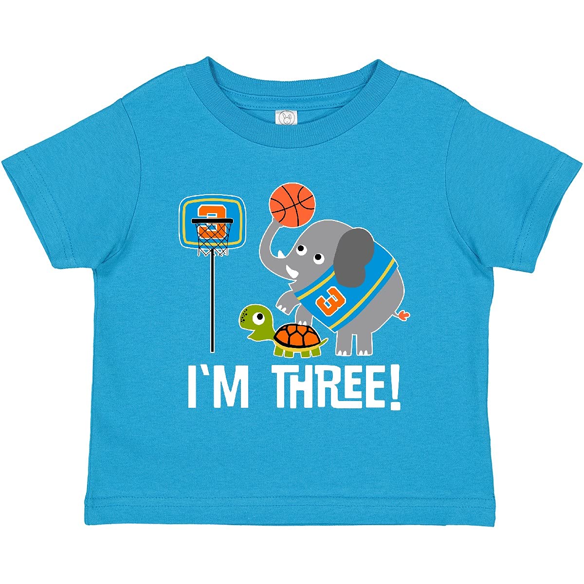 Inktastic Basketball 3rd Birthday T-Shirt for 3 Year Old Boys & Girls - Cute Toddler Basketball Party Outfit for Birthday Celebrations & Sports Events