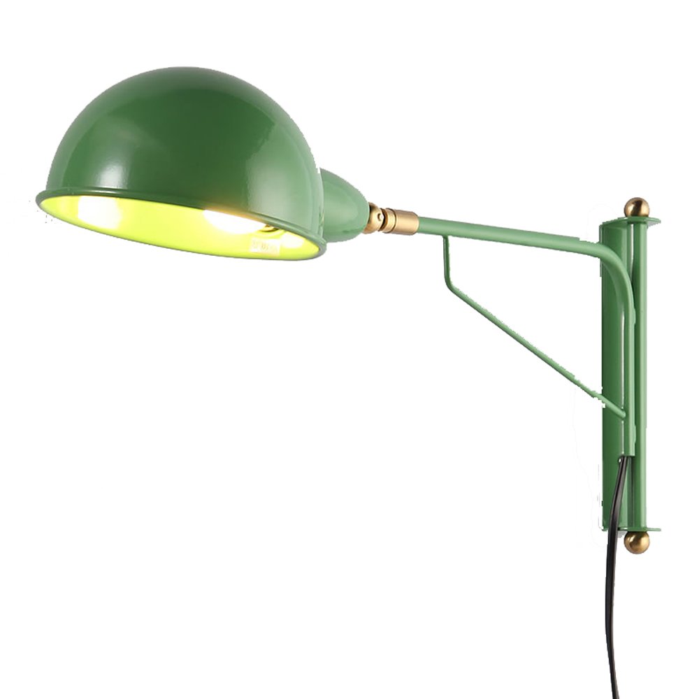 Nordic Adjustable Metal Wall Lamp - Single Head LED Wall Sconce Light Fixture for Bedroom, Living Room, Cafe & Home Decor | Modern Green Lighting for Reading, Accent & Ambient Illumination