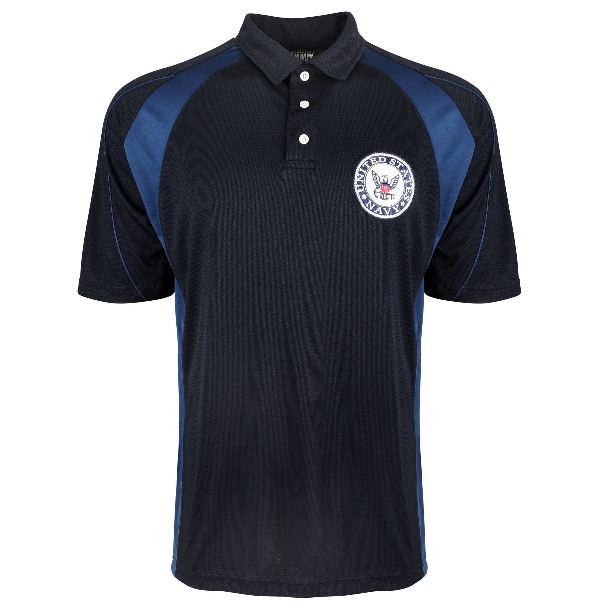 MEDALS OF AMERICA EST. 1976 US Navy Breathable Polo Shirt - Lightweight Moisture-Wicking Performance Top for Military, Work & Outdoor Activities