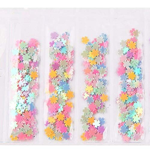 7 Color Holographic Nail Glitters - Heart & Butterfly Tips for DIY Nail Art