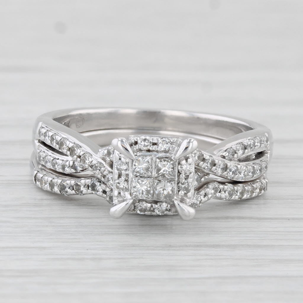 0.45 Carat Diamond Engagement Ring & Wedding Band Set in 10K White Gold, Size 7 | Bridal Jewelry for Proposals, Anniversaries & Special Occasions