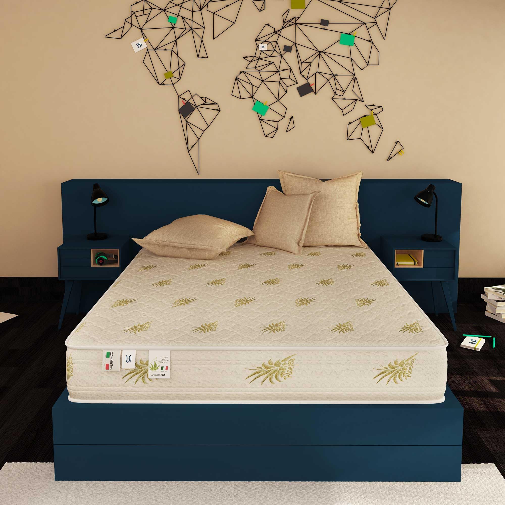 Baldiflex Emporio - 20cm Thick Memory Foam Mattress with Aloe Vera Cover, 120 x 190 cm (Plaza y Media Size) | Premium Comfort for Bedroom, Guest Room & Small Spaces