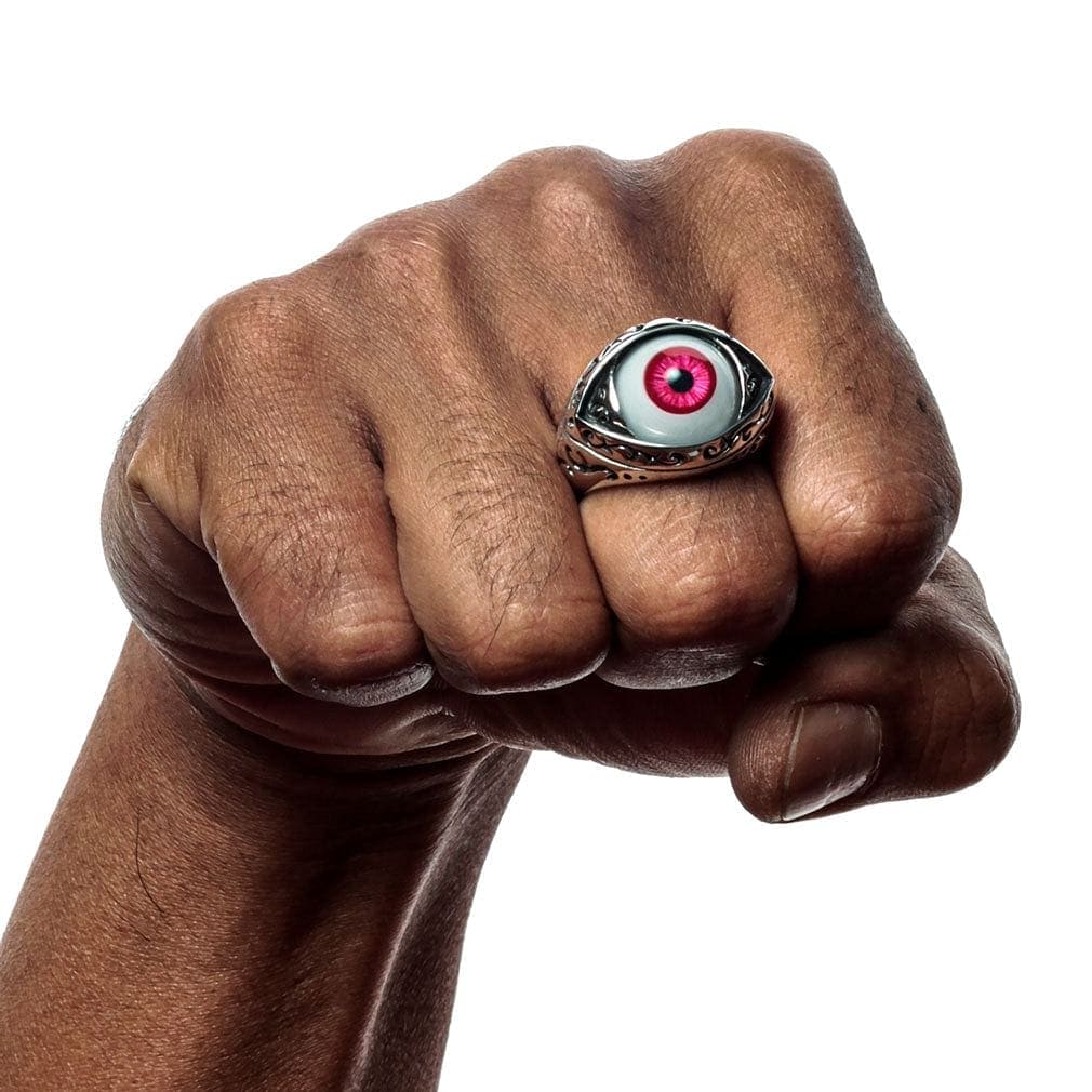 Evil Eye Protection Ring - Sterling Silver Gothic Jewelry for Women & Men | Perfect for Wiccan, Pagan & Boho Fashion | Ward Off Negative Energy