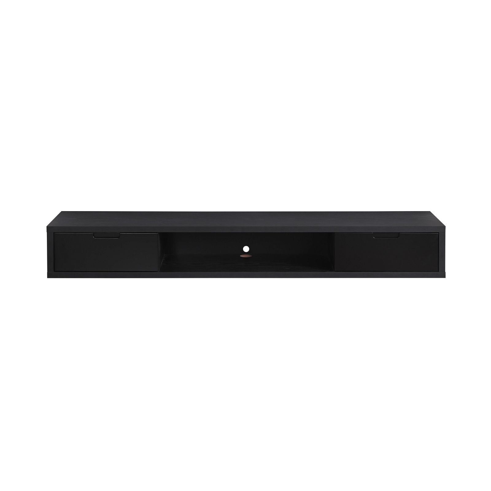 Criterion 1800mm Black Oak Wall Mounted TV Stand - Modern Entertainment Center for Living Room, Bedroom & Home Theater Setup