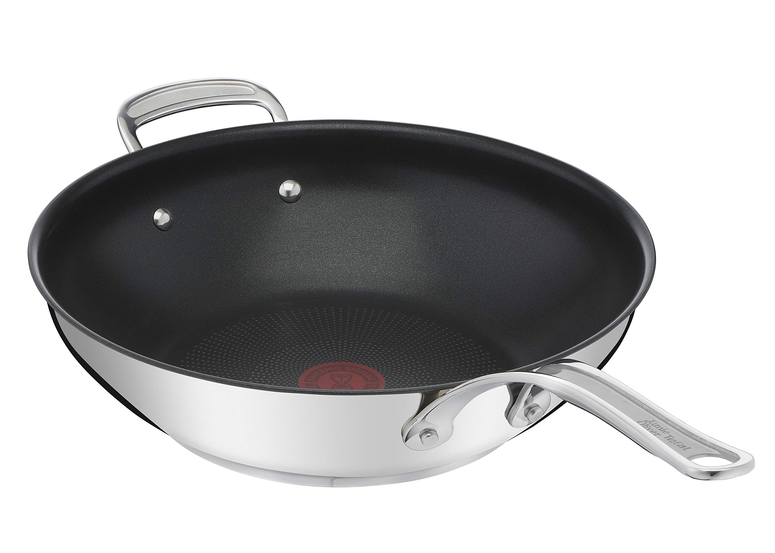 Tefal Jamie Oliver Cook's Classics E3068835 Nonstick Wok Pan - 28cm Induction Compatible, Oven Safe Stainless Steel with Riveted Handle - Perfect for Stir-Fry, Sautéing & Asian Cooking