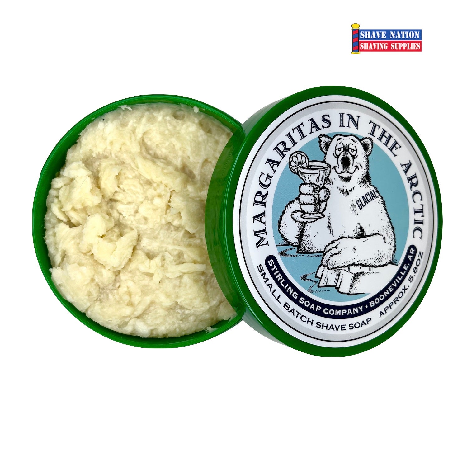 Premium Stirling Shaving Soap for Men - All-Natural Glycerin Shaving Soap Bar with Shea Butter & Essential Oils - Smooth, Close Shave for Sensitive Skin - Perfect for Wet Shaving, Travel & Grooming Kits