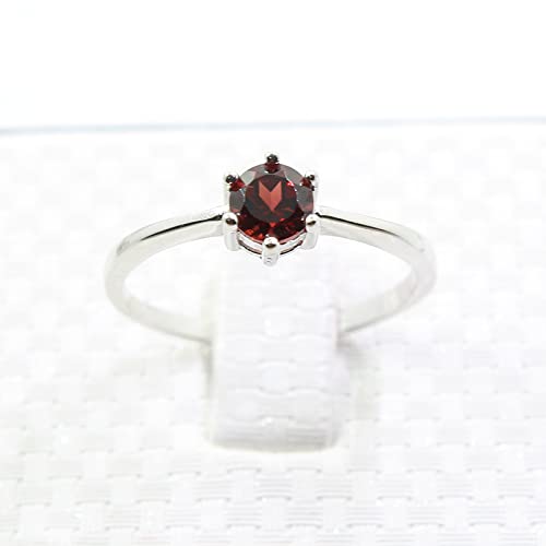 925 Sterling Silver Genuine Garnet Ring for Women - Elegant & Durable Everyday Jewelry for Work, Date Night & Special Occasions