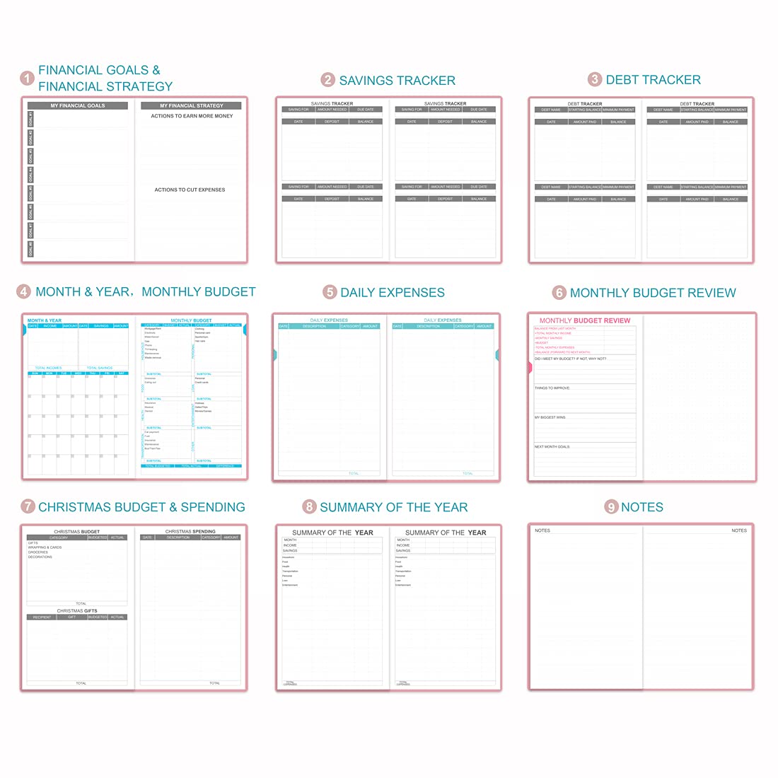 2024-2025 Budget Planner & Expense Tracker Notebook - Undated 12-Month Financial Organizer, 5.8