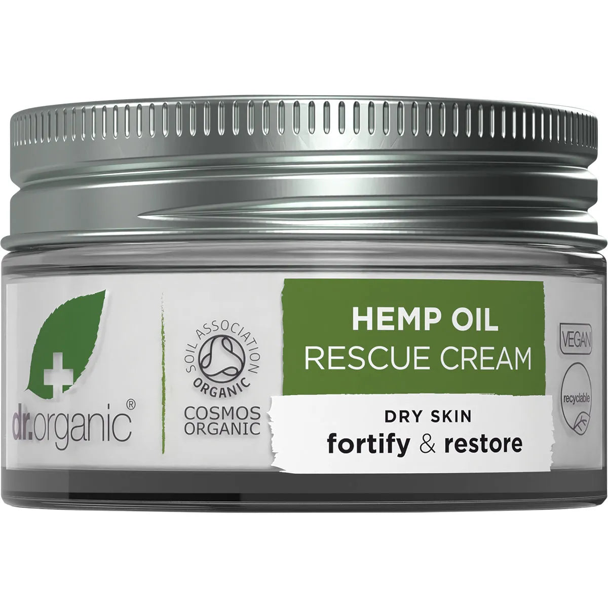 Dr Organic Rescue Cream with Organic Hemp Oil - Soothing Moisturizer for Dry, Irritated Skin - Perfect for Eczema, Psoriasis & Daily Skincare Routine