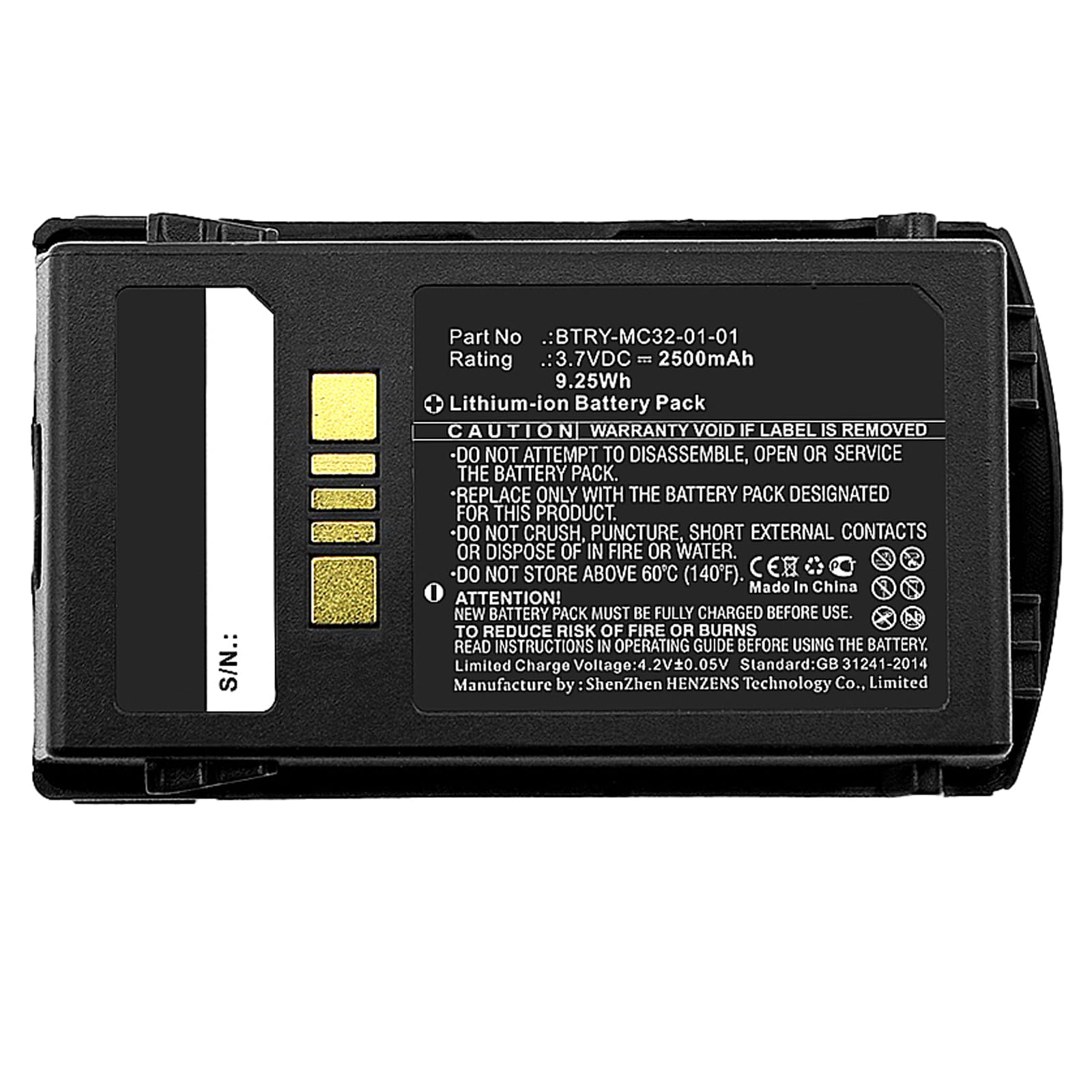 Synergy Digital Barcode Scanner Battery - 2500mAh Li-ion Replacement for Motorola 82-000012-01 & BTRY-MC32-01-01 - High Capacity 3.7V Power Solution for MC32 Scanners - Perfect for Retail, Warehouse & Inventory Management