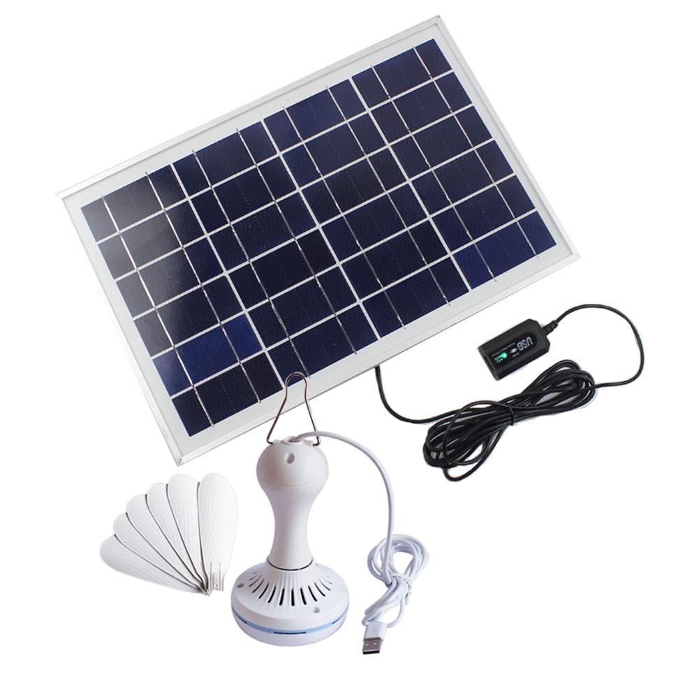 10W 5V Solar Attic Fan with Polycrystalline Panel - USB Powered Ceiling Fan with 3m Cable, Ultra Quiet, One-Button Switch for Home, RV, Greenhouse & Outdoor Ventilation
