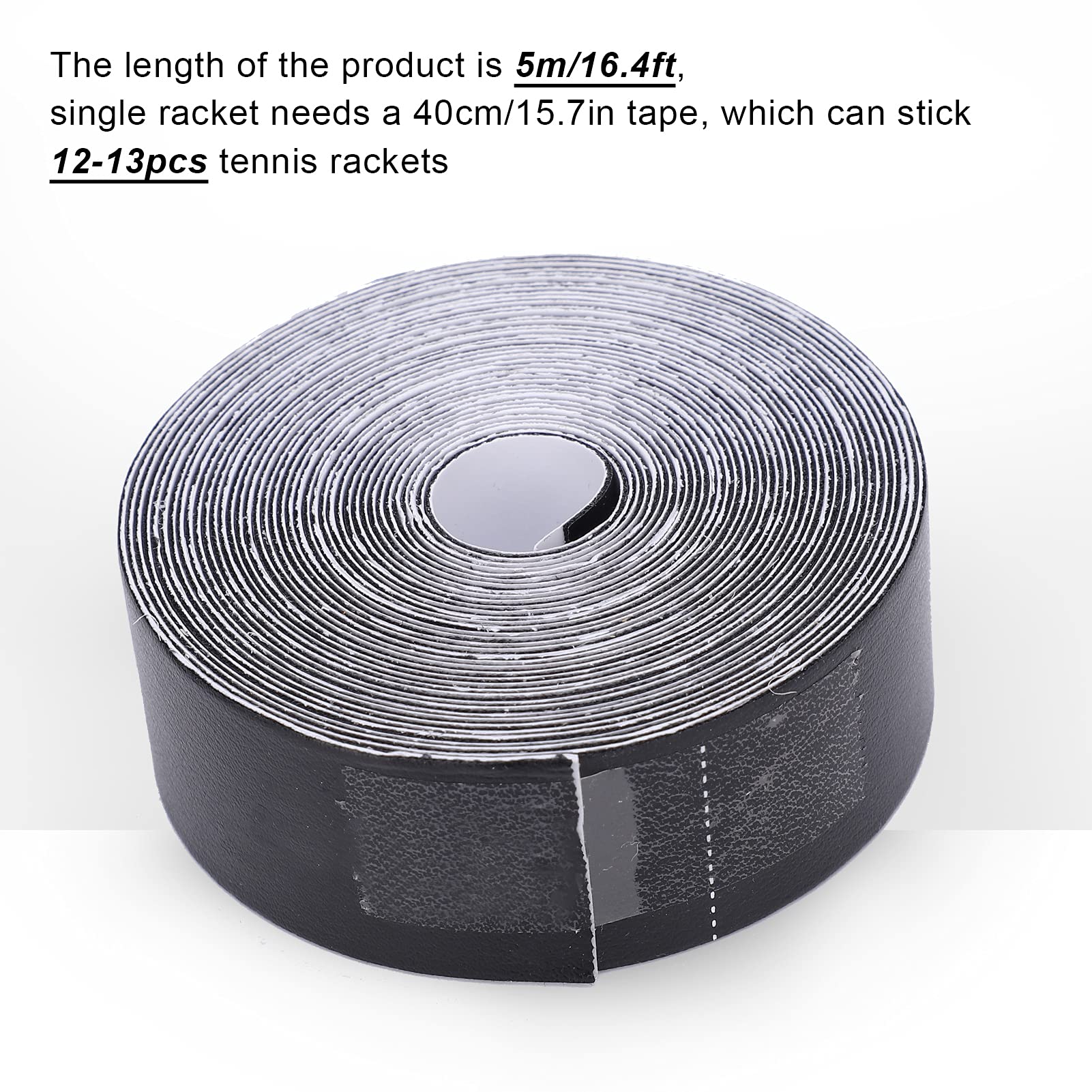 Premium Tennis Racket Head Protection Tape - 5m/16.4ft PU Frame Guard for Racquet, Anti-Scratch & Durable Head Tape - Perfect for Tennis, Badminton & Squash Racket Protection During Practice & Matches