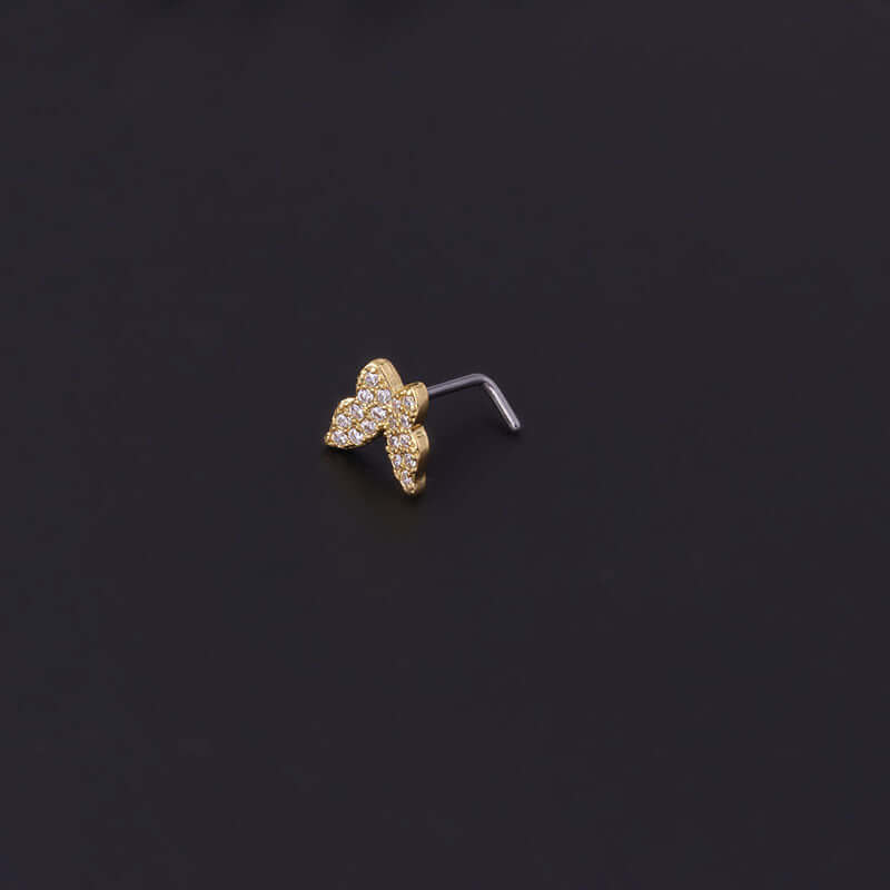 20G Hypoallergenic Rose Leaf Nose Studs - Surgical Steel Nose Ring for Sensitive Skin | Perfect for Everyday Wear, Parties & Special Occasions | HSPJ700