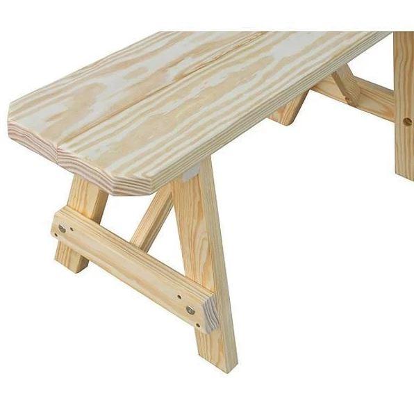 A&L Furniture Solid Yellow Pine Traditional Wooden Bench - Rustic Home Decor for Entryway, Patio, or Garden Seating