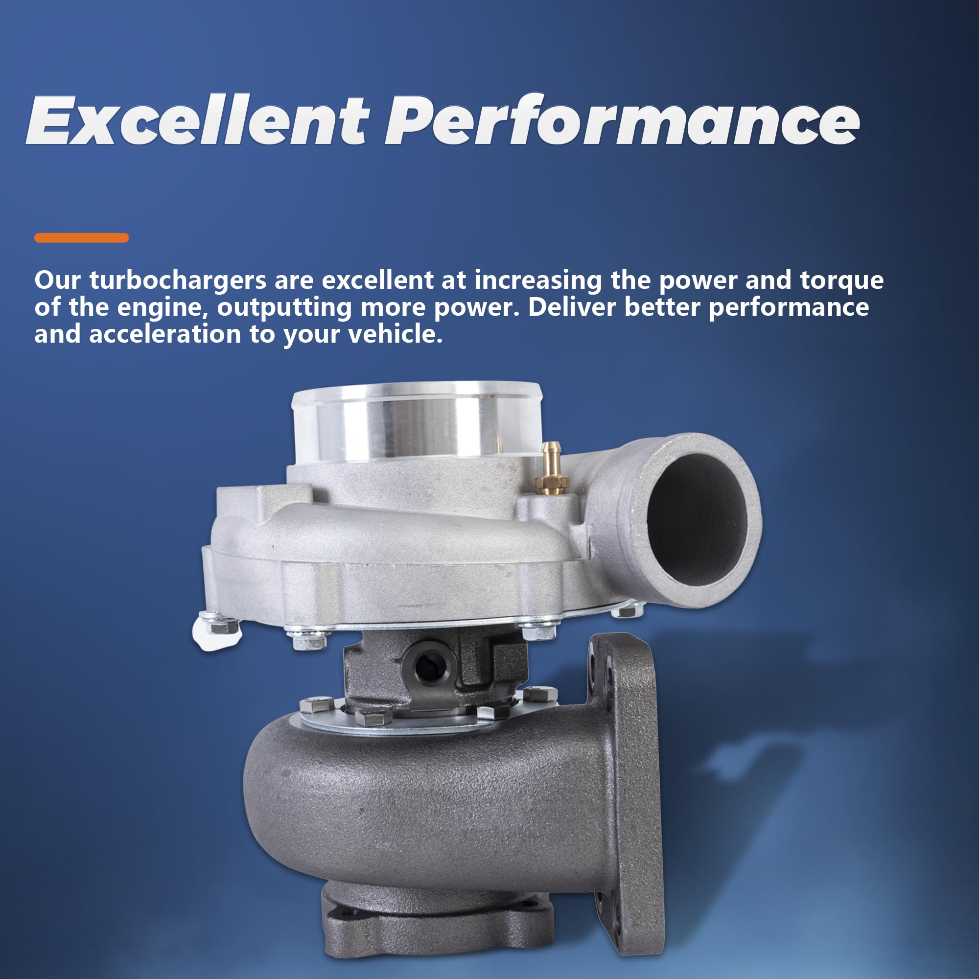 GT3582 GT35 Turbocharger with Gaskets - T3 Flange 0.63 A/R 600HP Universal Turbocharger Replacement for 2.5L-6.0L Engines - Performance Boost for Racing, Tuning & High-Power Vehicles
