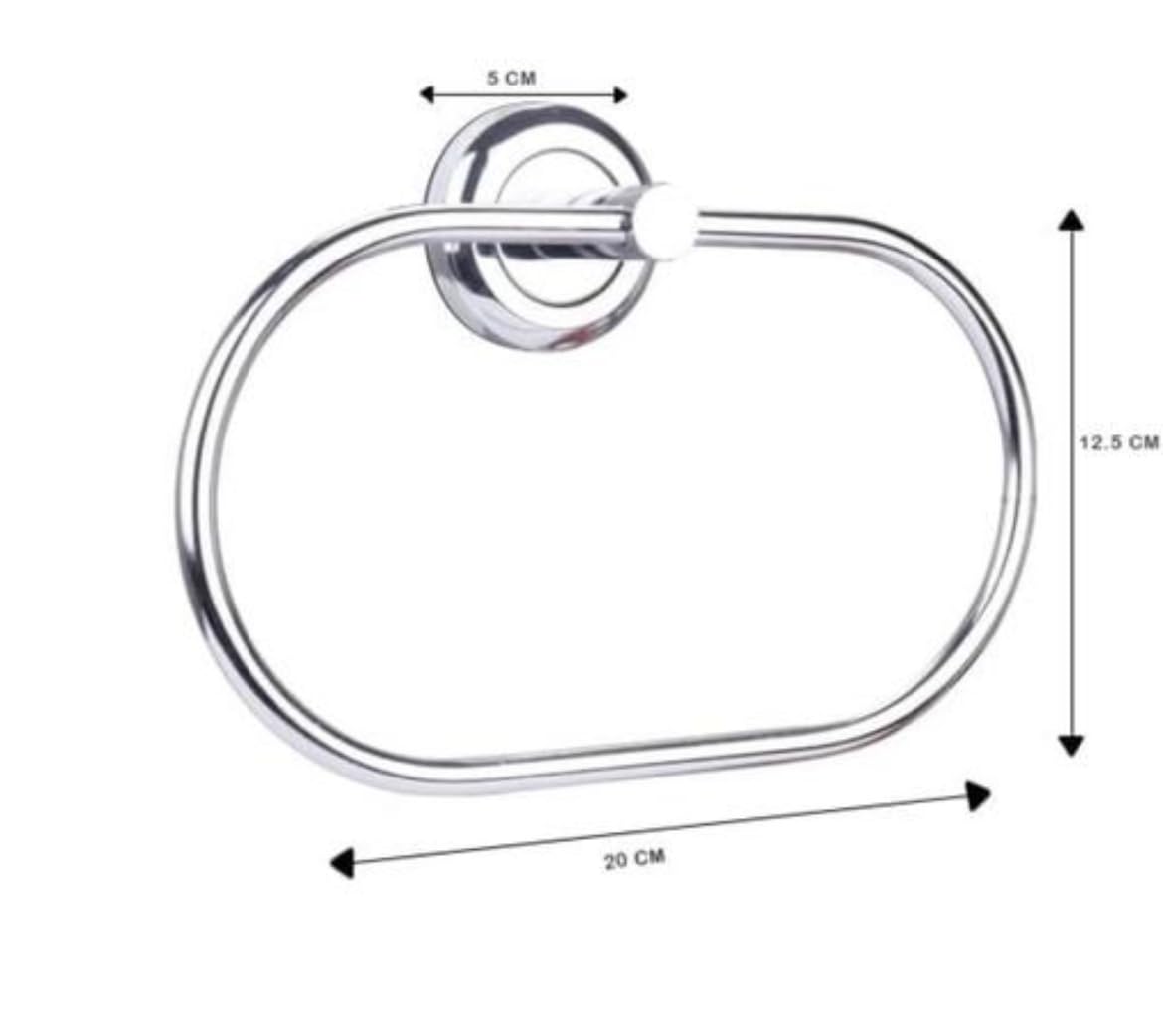 Stainless Steel Oval Towel Ring - Rustproof Bathroom Towel Holder & Hanger for Hand, Kitchen, or Bath Towels | Modern Bathroom Accessories & Cabinet Organizer | Perfect for Home, Hotel, or Spa Use