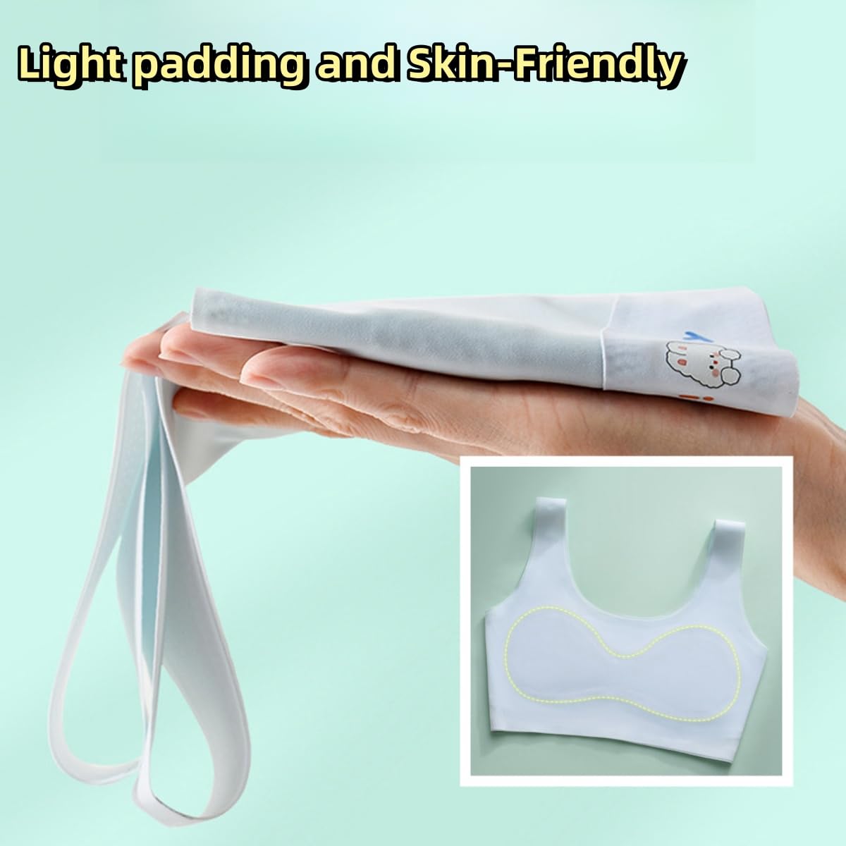 Girls Training Bra with Pads for Teens & Beginners - Comfortable First Bras for School & Sports