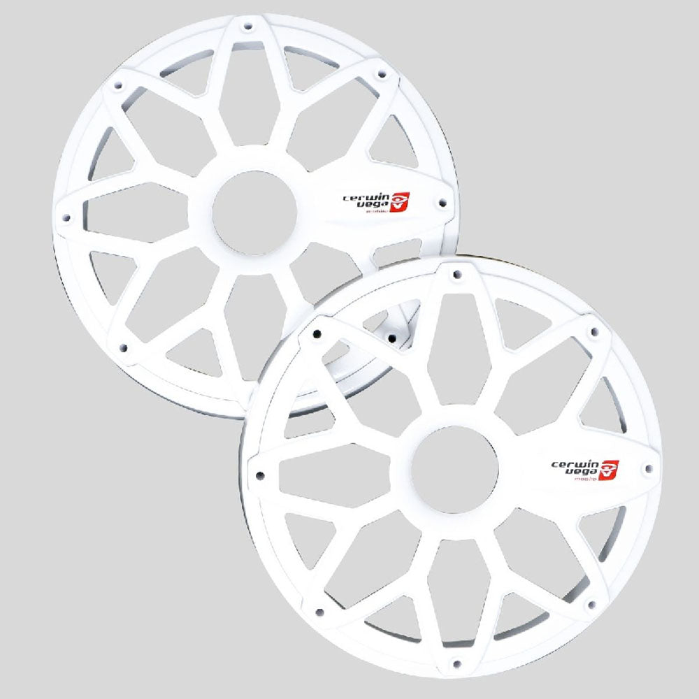Cerwin Vega SM65FWW 6.5 Inch Flush Mount Speakers with Powder Coated Steel Grill - White (Pair) - Perfect for Home Theater, Car Audio, and Marine Stereo Systems
