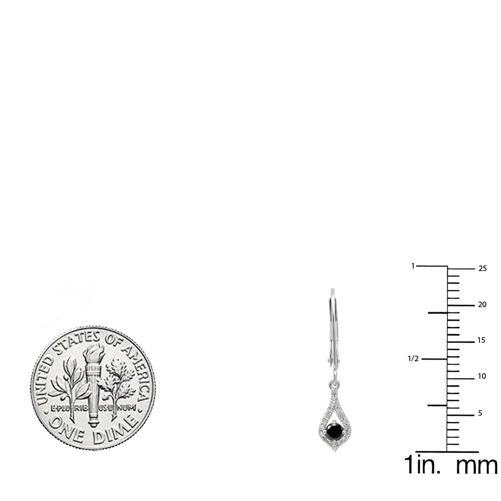 Dazzlingrock 14K Solid White Gold Round Gemstone & Diamond Drop Earrings for Women - Elegant Dangling Jewelry for Parties, Weddings & Special Occasions