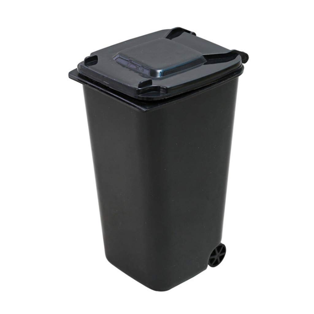 Small Plastic Desktop Trash Can - Mini Waste Basket for Office, Home & School - Perfect for Desks, Countertops & Workspaces - Black