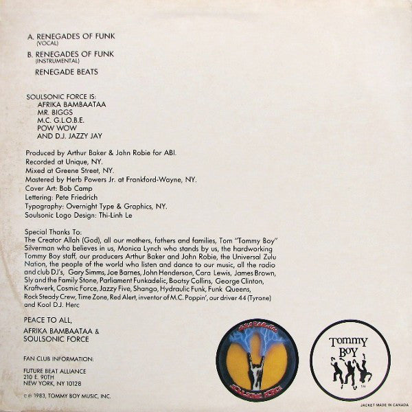 Afrika Bambaataa & Soulsonic Force - Renegades of Funk 12