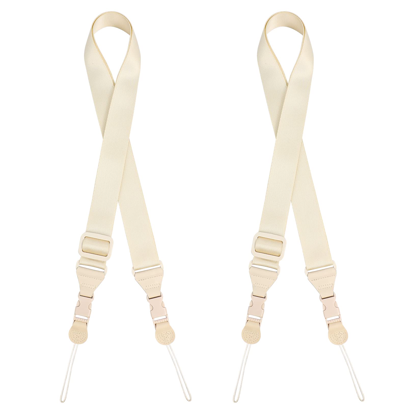 2 Pack Adjustable Shoulder Strap - Durable Nylon Replacement iPad Strap for iPad, Laptop, Camera & Binoculars | Portable Crossbody Neck Lanyard for Travel, Hiking & Outdoor Activities (Beige)