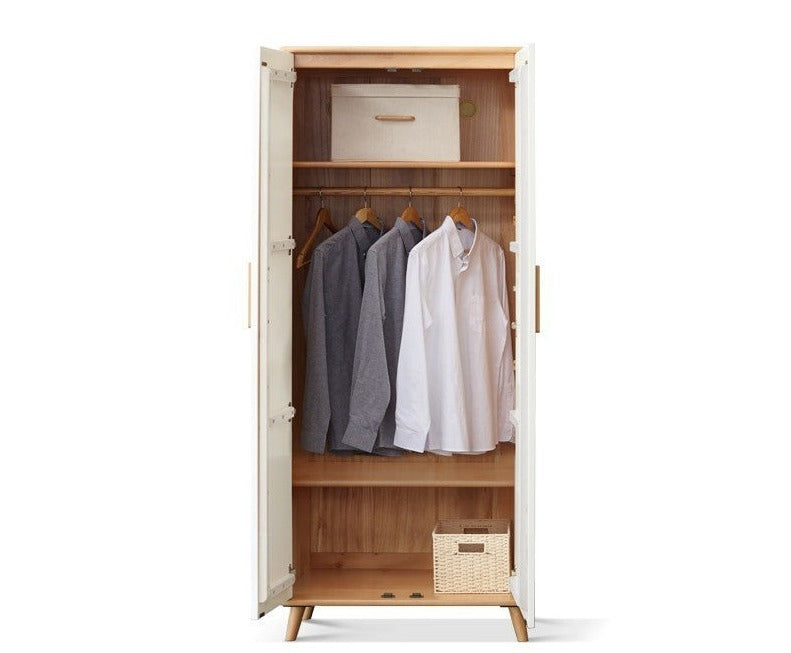 Solid Beech Wood Wardrobe Set - Modern Closet Organizer for Bedroom, Living Room & Office Storage
