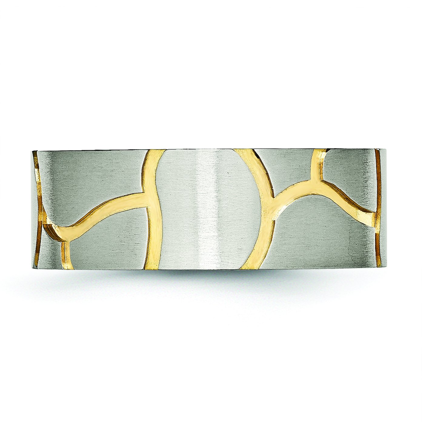 Men's 8mm Titanium Wedding Band Ring - Yellow IP-plated for Grooms & Anniversaries