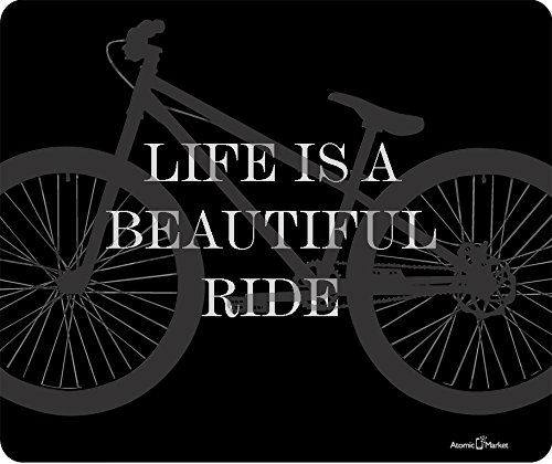 Atomic Market Premium Thick Mouse Pad for Bicycles - Non-Slip Desk Mat with 'Life Is A Beautiful Ride' Design - Perfect for Cycling Enthusiasts, Office & Gaming Setups