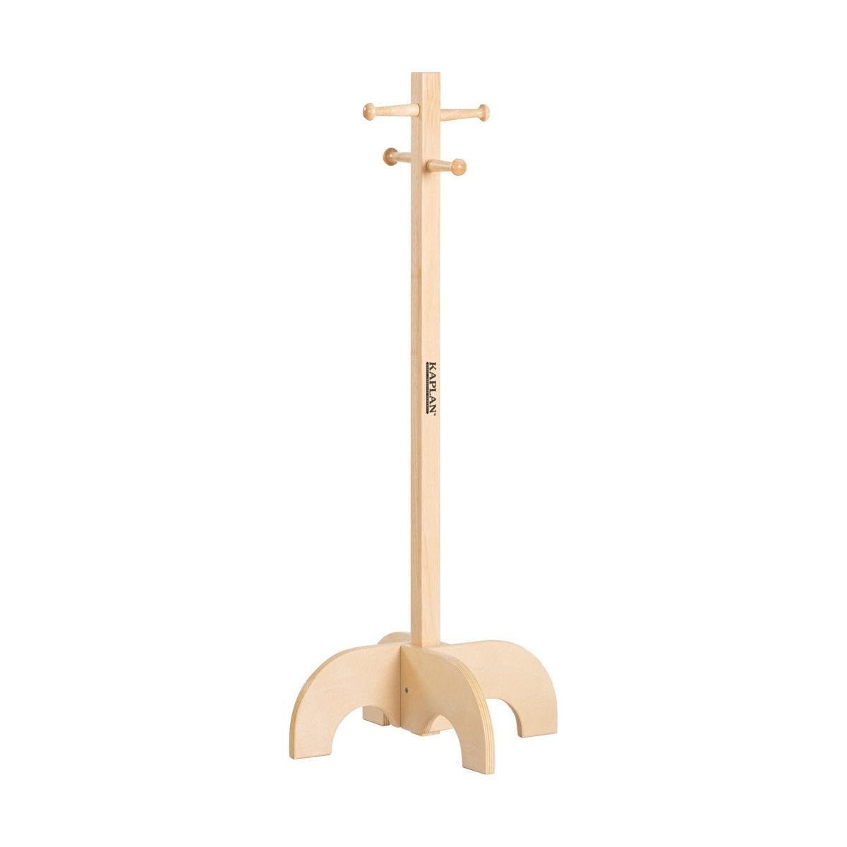 Kaplan Early Learning 36 Inch Wooden Clothes Tree with 4 Hooks - Kids Coat Rack for Hanging Children's Clothes, Costumes & Accessories - Perfect for Bedrooms, Playrooms & Daycare Centers