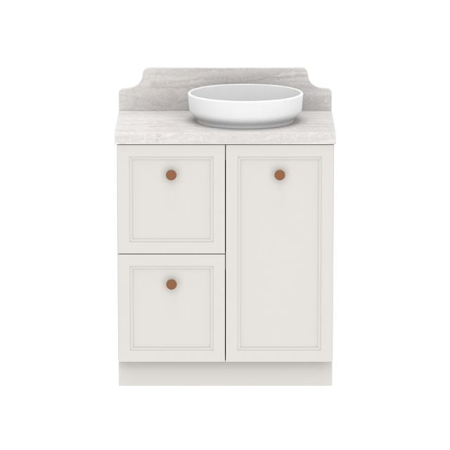 ADP Mabel Floor Standing Vanity with Premium Solid Surface Benchtop - Modern Cherry Pie Finish Bathroom Vanity for Master Bedroom & Guest Bathroom