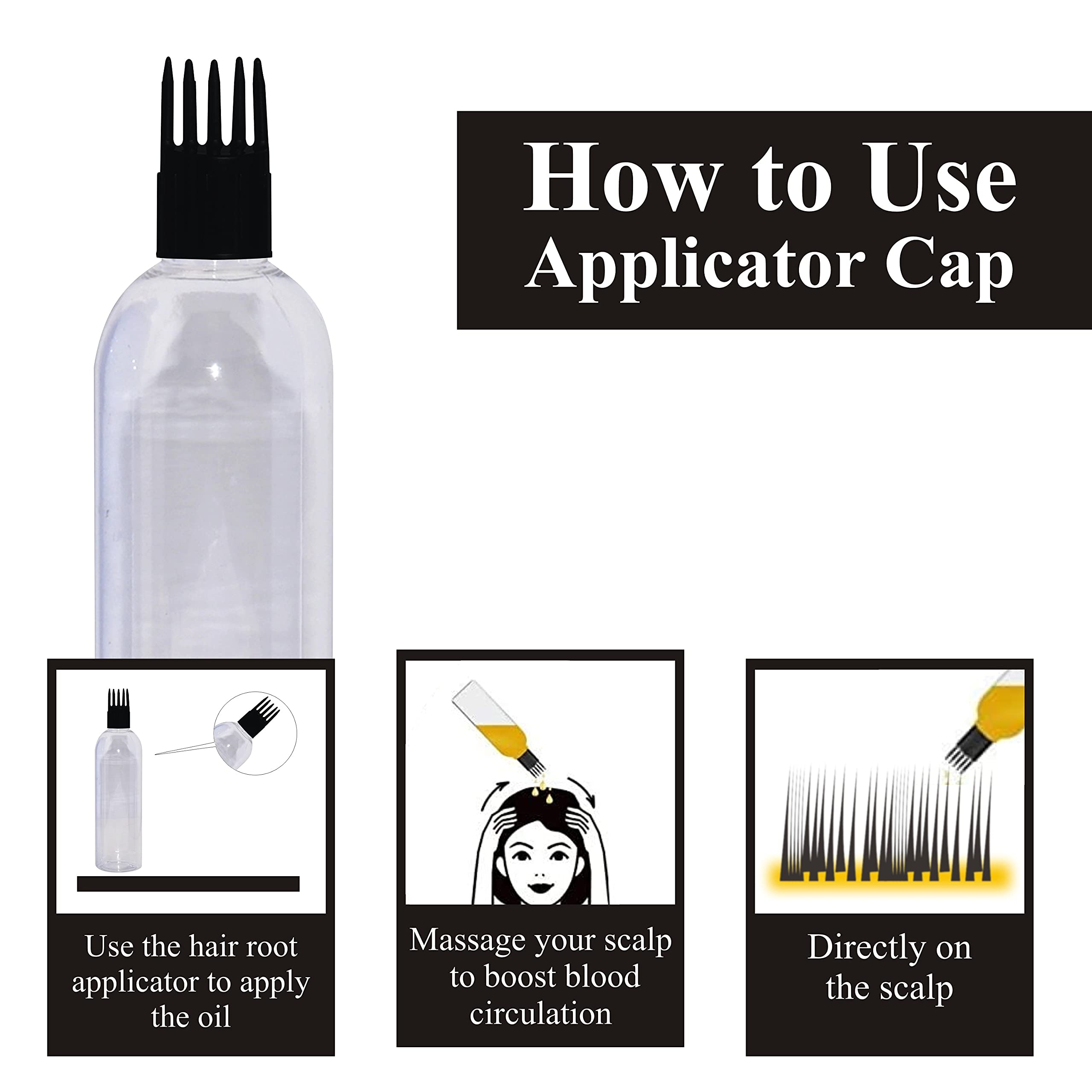 Empty Cosmetic Containers 100ml-500ml - Transparent Shampoo Bottles, Hair Oil Bottles, Sanitizer Bottles with Applicator Cap & Lotion Pump Dispenser | Ideal for DIY Beauty Products, Travel Size Toiletries & Home Organization